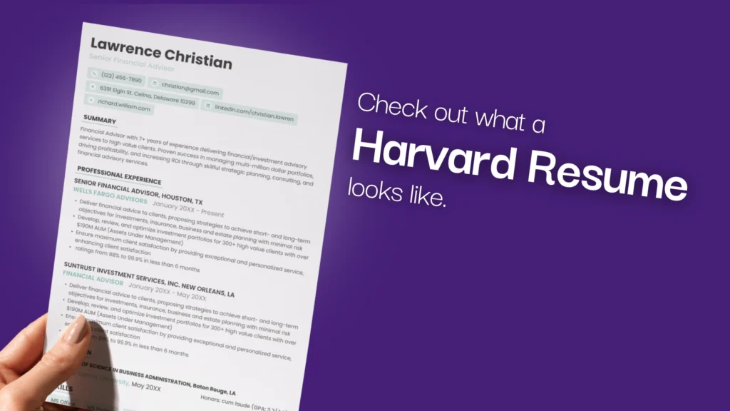 Harvard Resume Templet