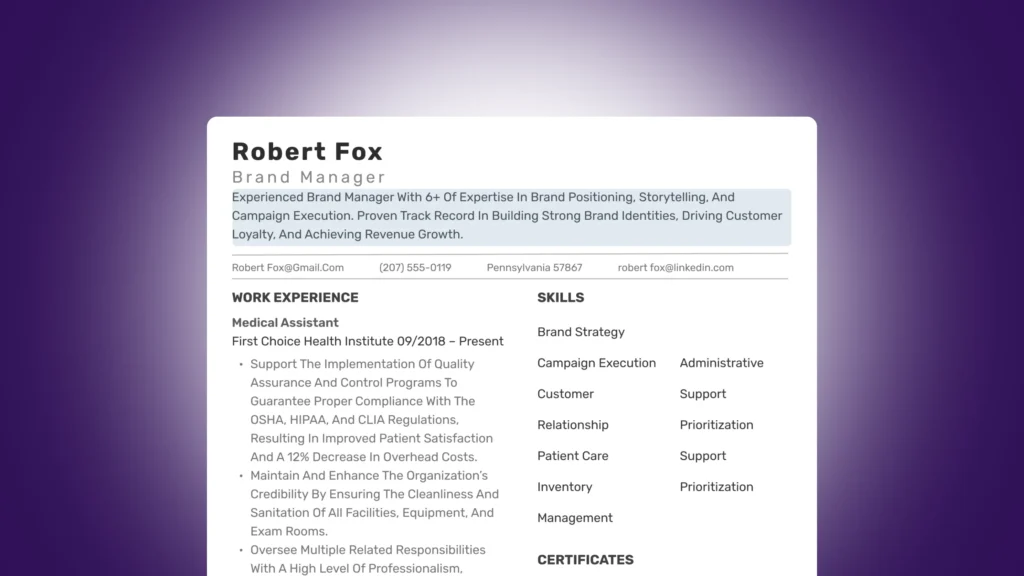 resume headline examples