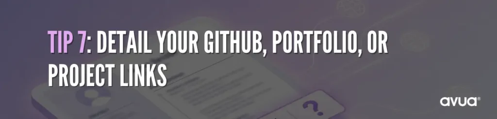 Detail Your GitHub, Portfolio, or Project Links