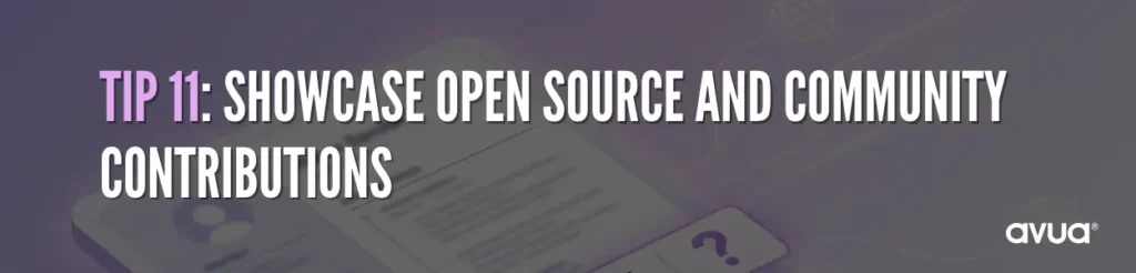 Showcase Open Source and Community Contributions