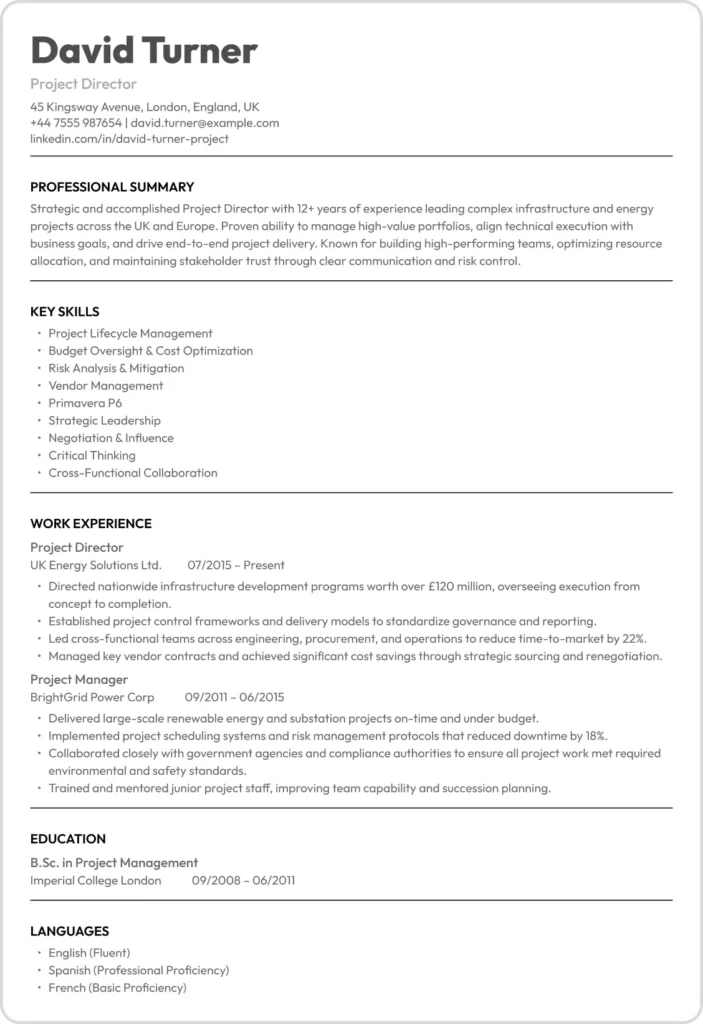 Harvard Resume Sample