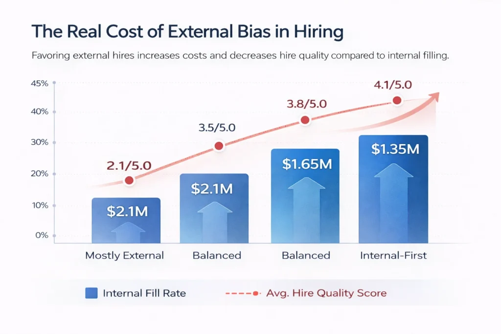 The Real Cost of External Bias in Hiring
